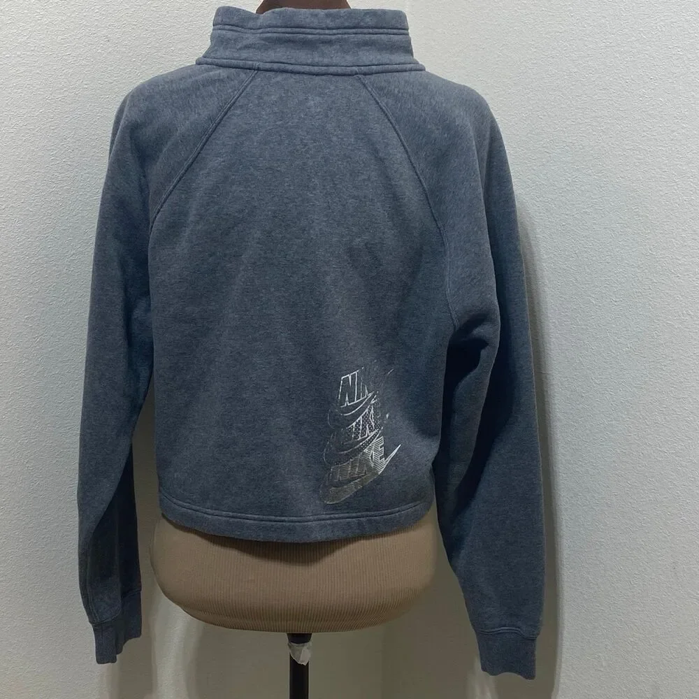 Nike Women's Cropped Quarter Zip Pullover Size Medium - Picture 4 of 8
